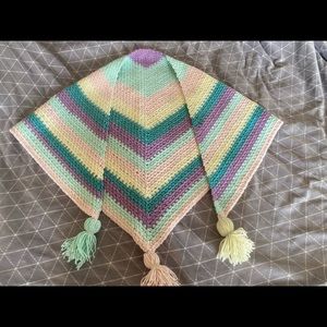 Handmade Crochet Blanket Shawl / Scarf -  New
